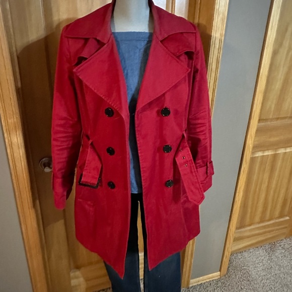 Red Belted Trenchcoat - Picture 2 of 7